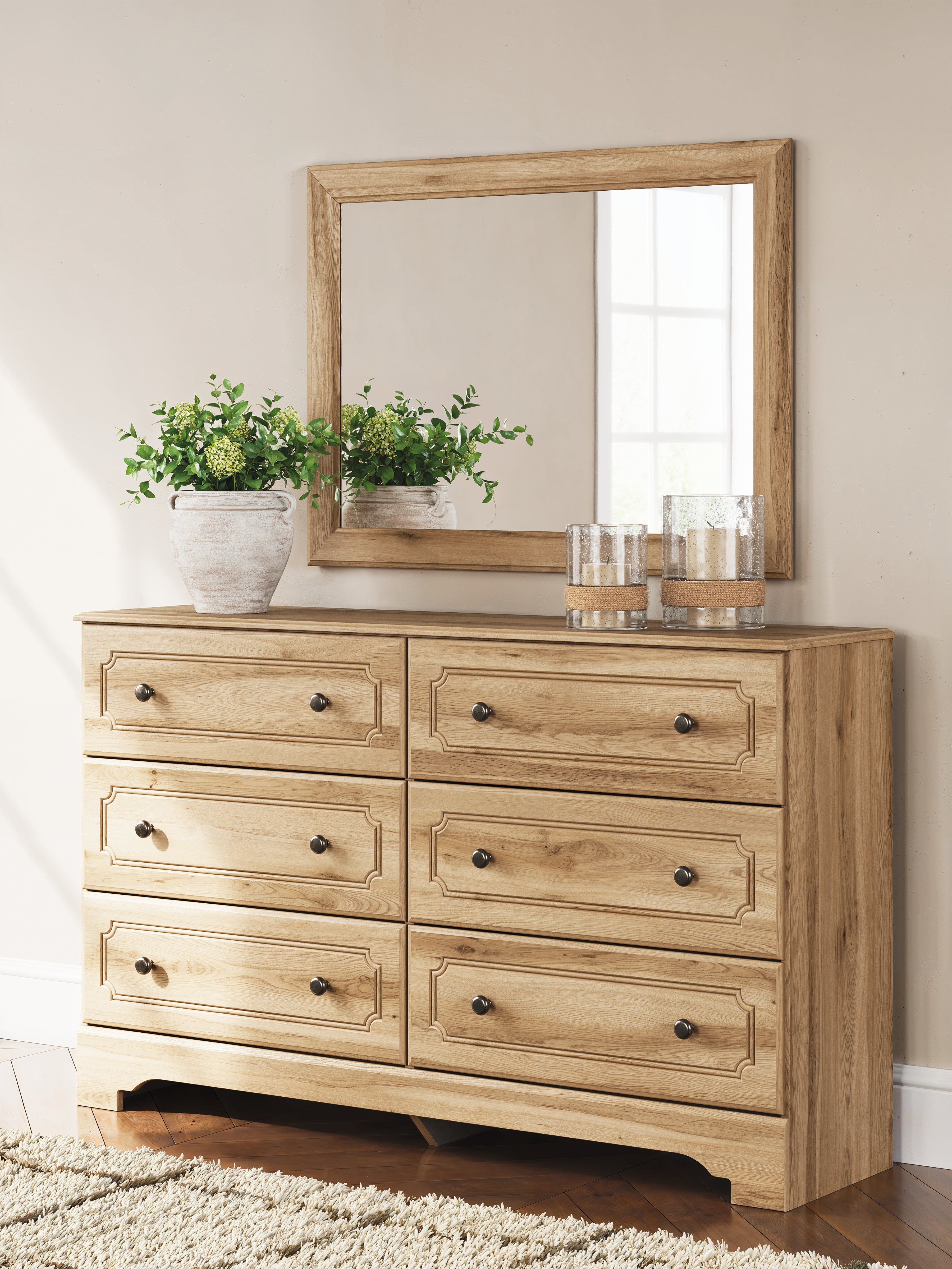 Aleaport Warm Brown Dresser and Mirror
