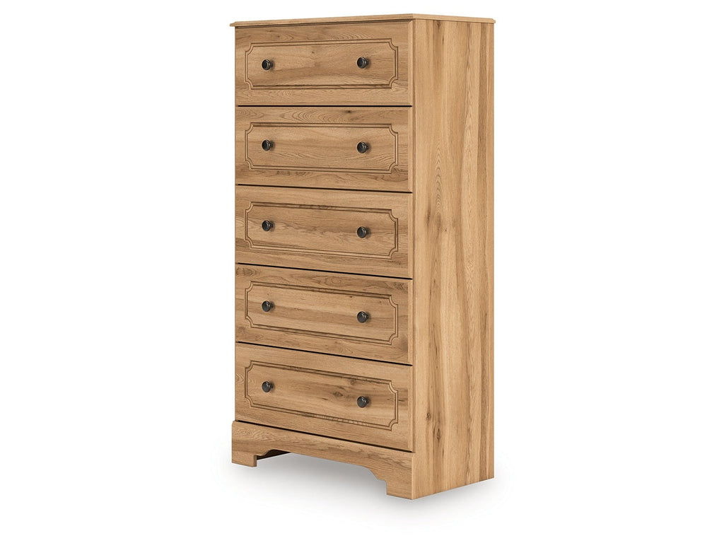 Aleaport Warm Brown Five Drawer Chest