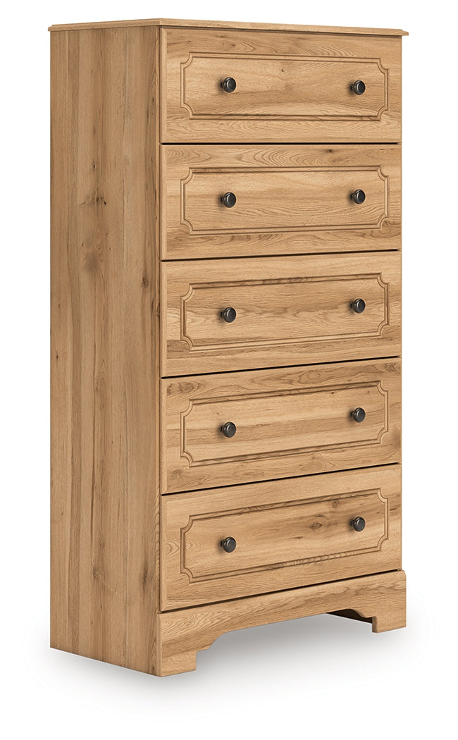 Aleaport Warm Brown Five Drawer Chest
