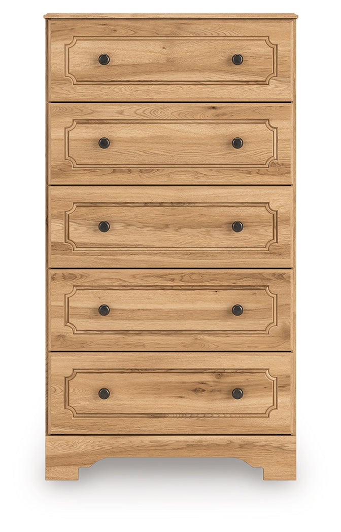 Aleaport Warm Brown Five Drawer Chest