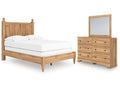 Aleaport Warm Brown Full Panel Bed, Dresser and Mirror