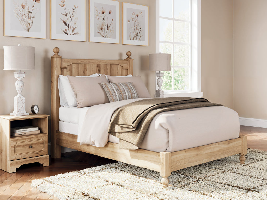 Aleaport Warm Brown Full Panel Bed, Dresser and Mirror