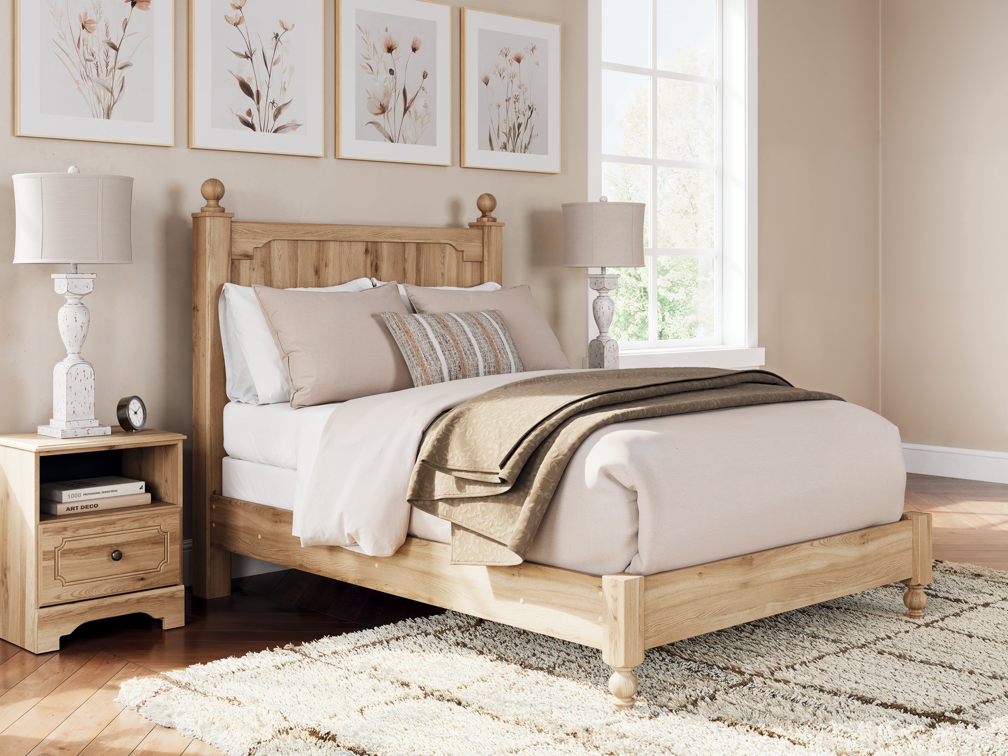 Aleaport Warm Brown Full Panel Bed
