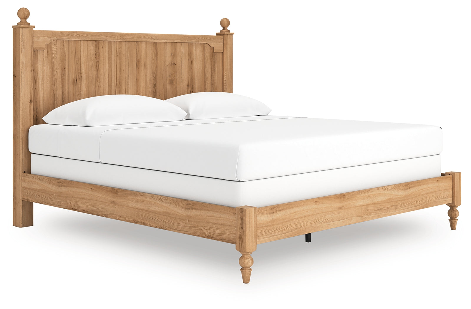 Aleaport Warm King Panel Bed, Dresser, Mirror and Nightstand, Brown