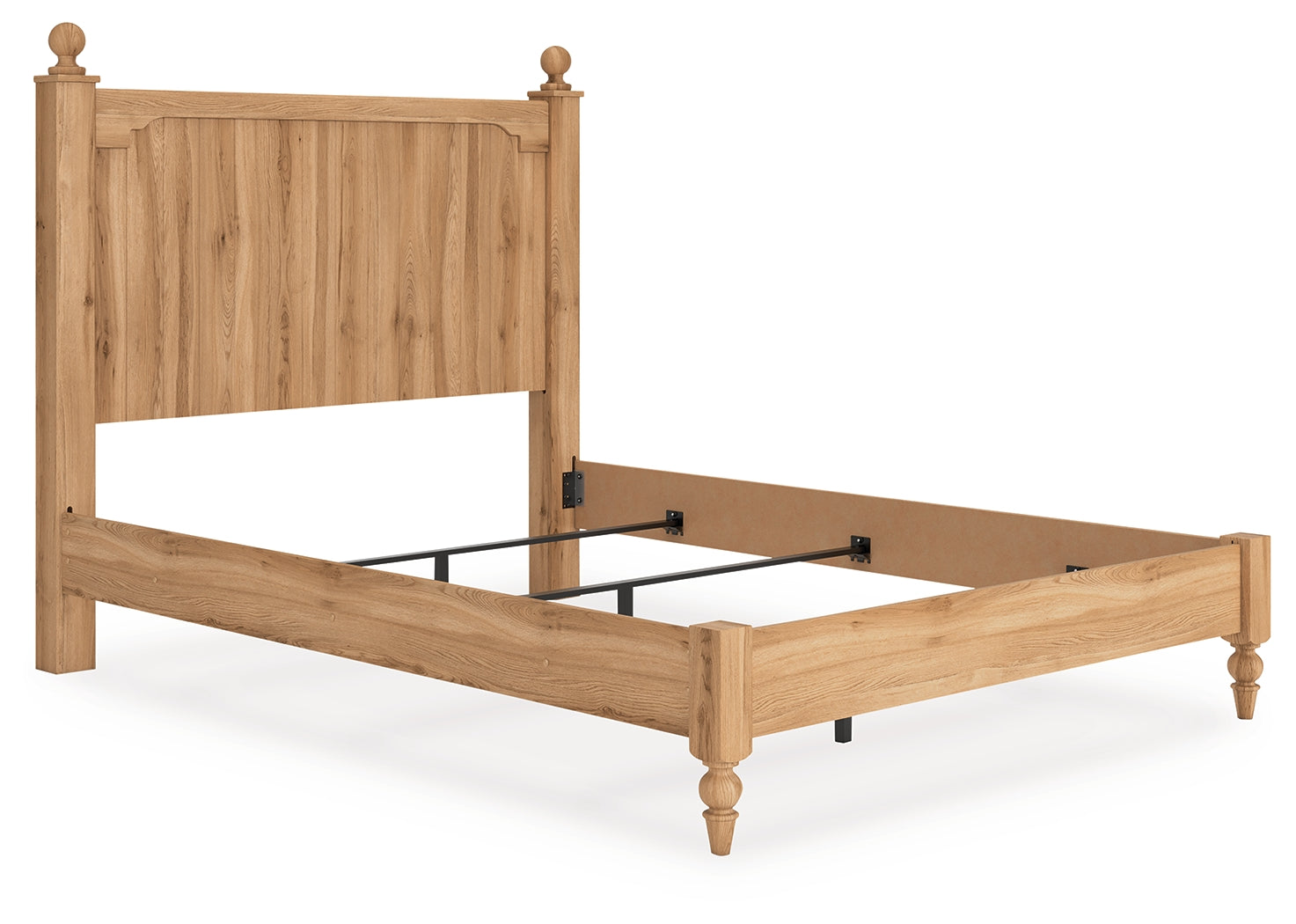 Aleaport Warm Queen Panel Bed, Dresser, Mirror and Nightstand, Brown