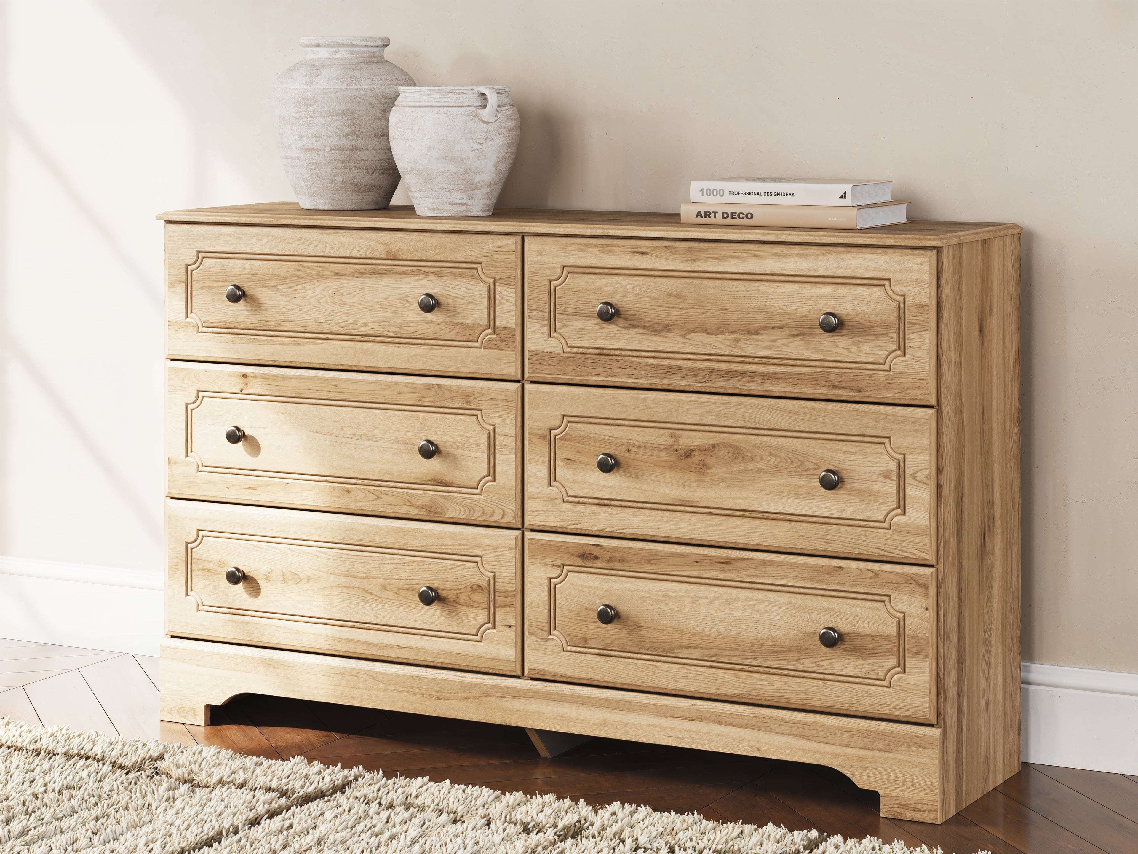 Aleaport Warm Brown Six Drawer Dresser