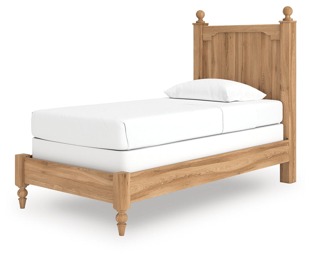 Aleaport Warm Brown Twin Panel Bed, Dresser and Mirror