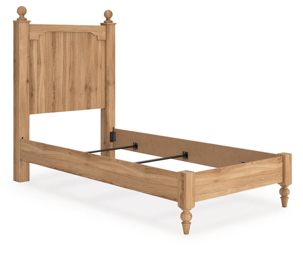 Aleaport Warm Brown Twin Panel Bed, Dresser and Mirror