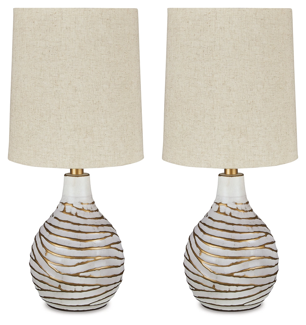 Aleela White/Gold Table Lamp (Set of 2)