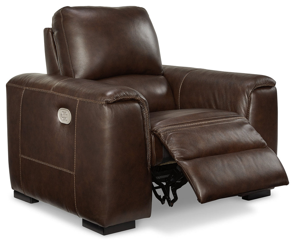 Alessandro Walnut Leather-match Power Recliner