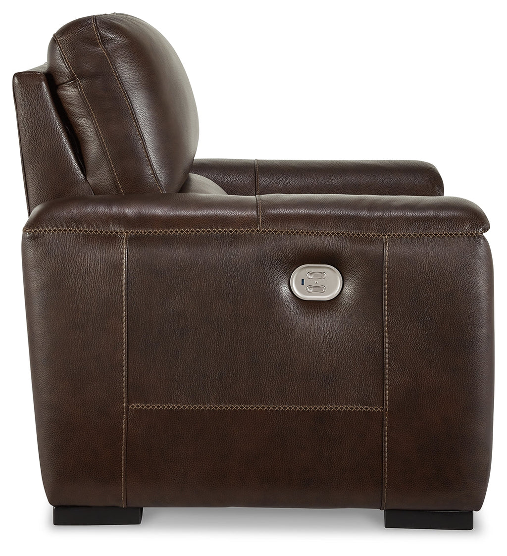 Alessandro Walnut Leather-match Power Recliner