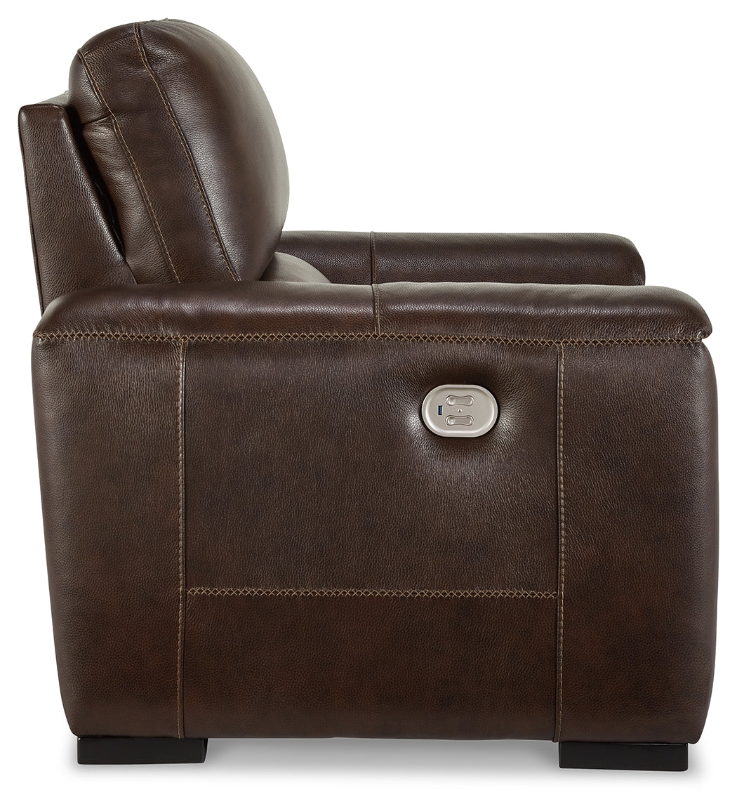 Alessandro Walnut Leather-match Power Recliner