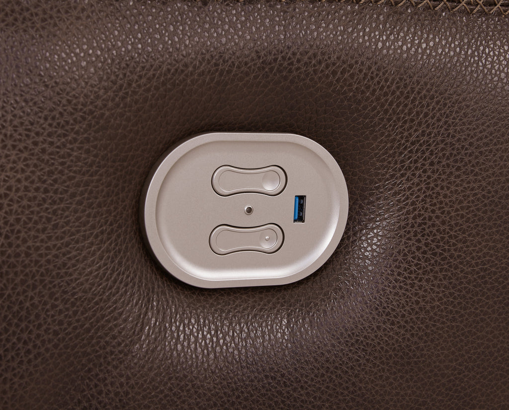 Alessandro Walnut Leather-match Power Recliner