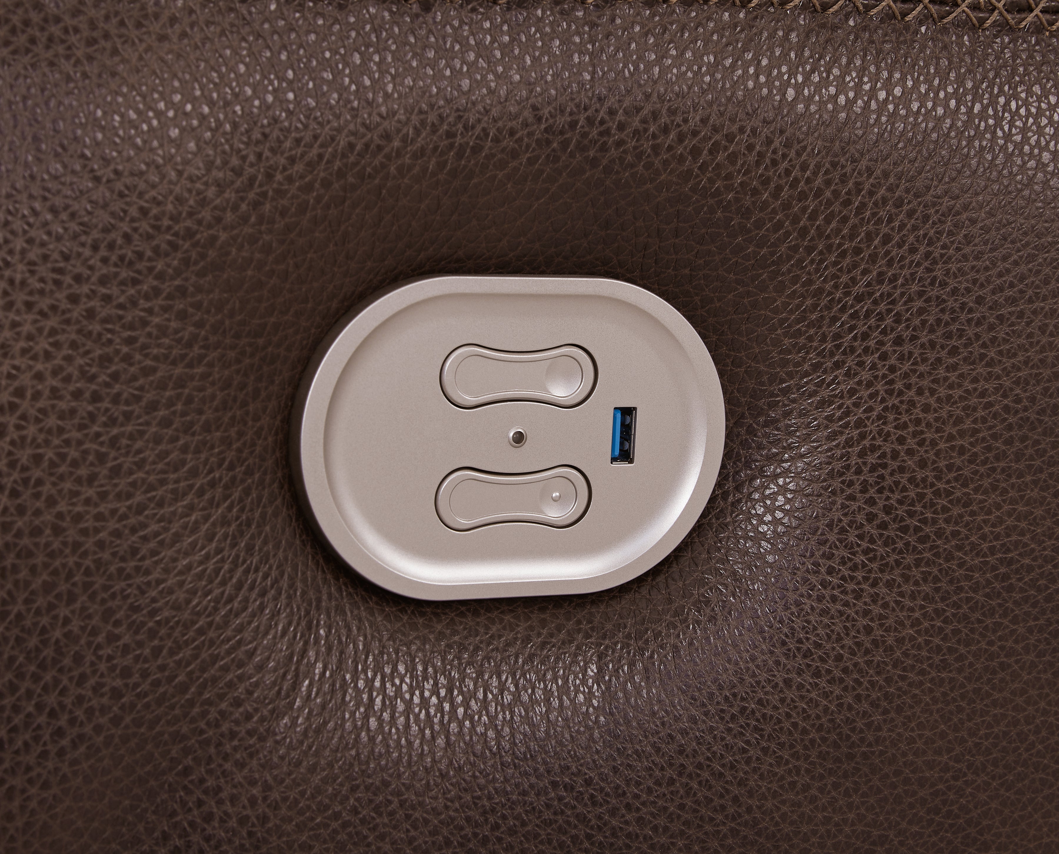 Alessandro Walnut Leather-match Power Recliner