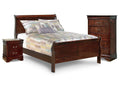 Alisdair Reddish Brown Full Sleigh Bed, Chest and Nightstand