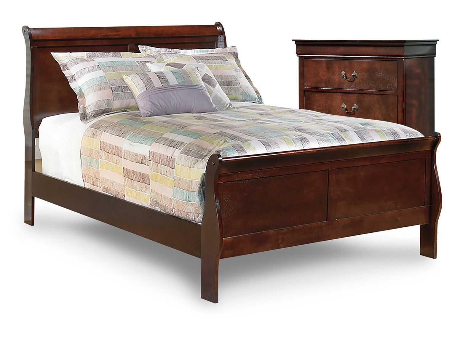 Alisdair Reddish Brown Full Sleigh Bedroom Set with Chest