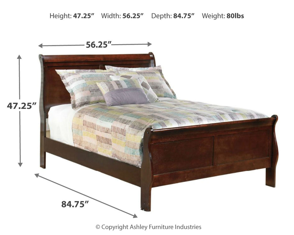 Alisdair Reddish Brown Full Sleigh Bedroom Set with Chest