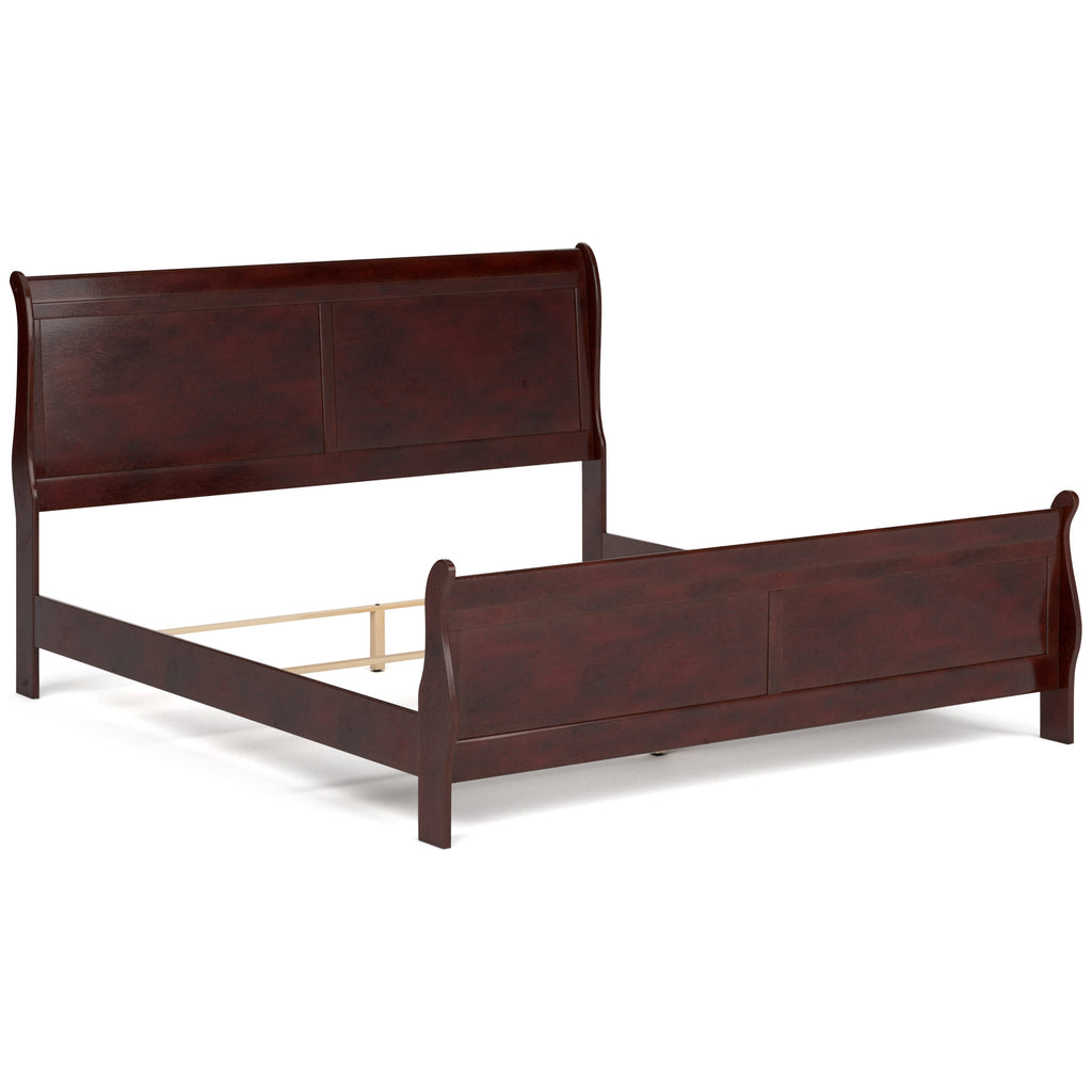 Alisdair Reddish Brown King Sleigh Bed & Dresser & Mirror & Chest