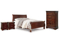 Alisdair Reddish Brown Queen Sleigh Bed & Chest & 2 Nightstands