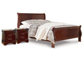 Alisdair Reddish Brown Queen Sleigh Bedroom Set with 2 Nightstands