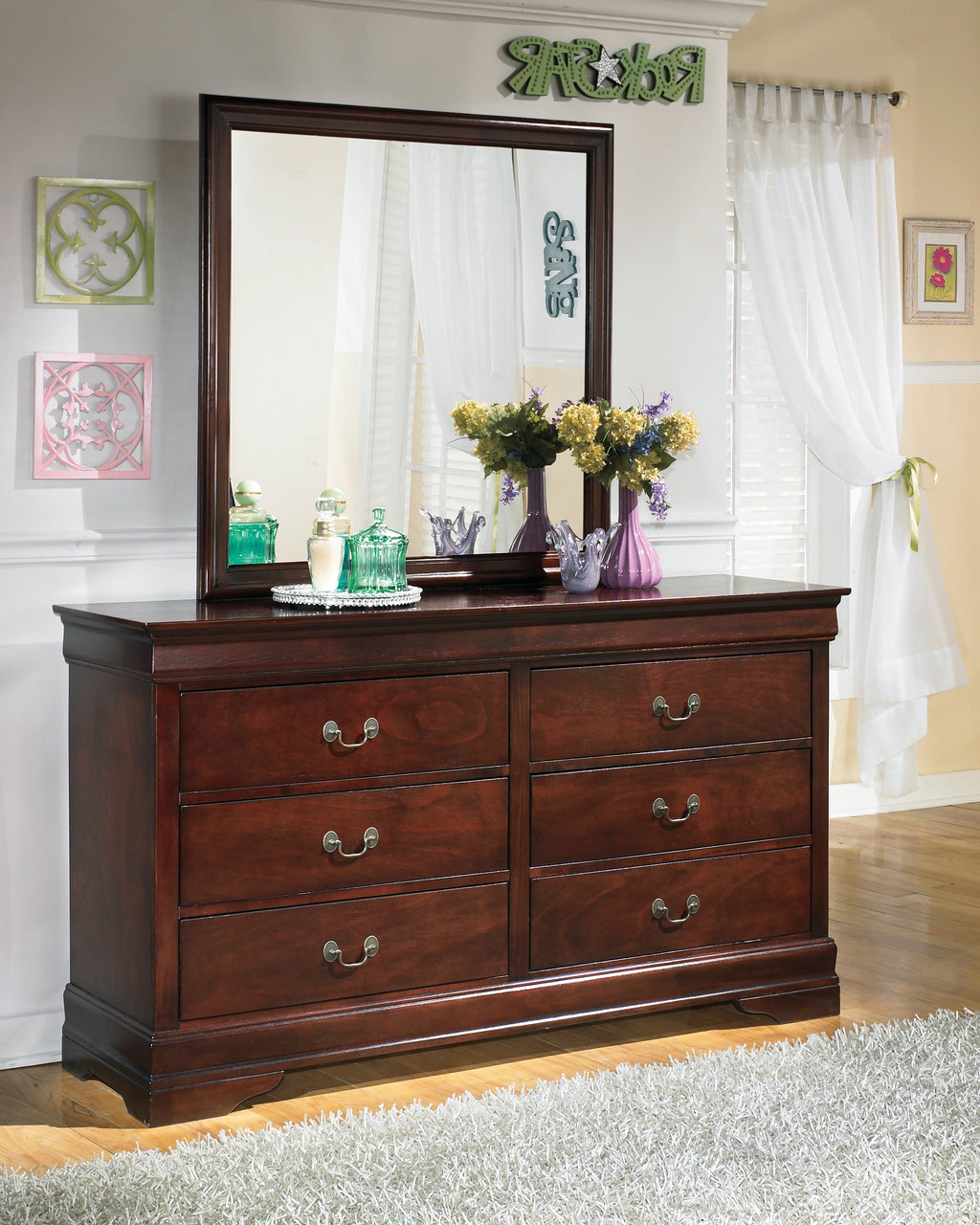 Alisdair Reddish Twin Sleigh Bedroom Set, Brown