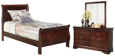 Alisdair Twin Sleigh Bedroom Set with Dresser and Mirror