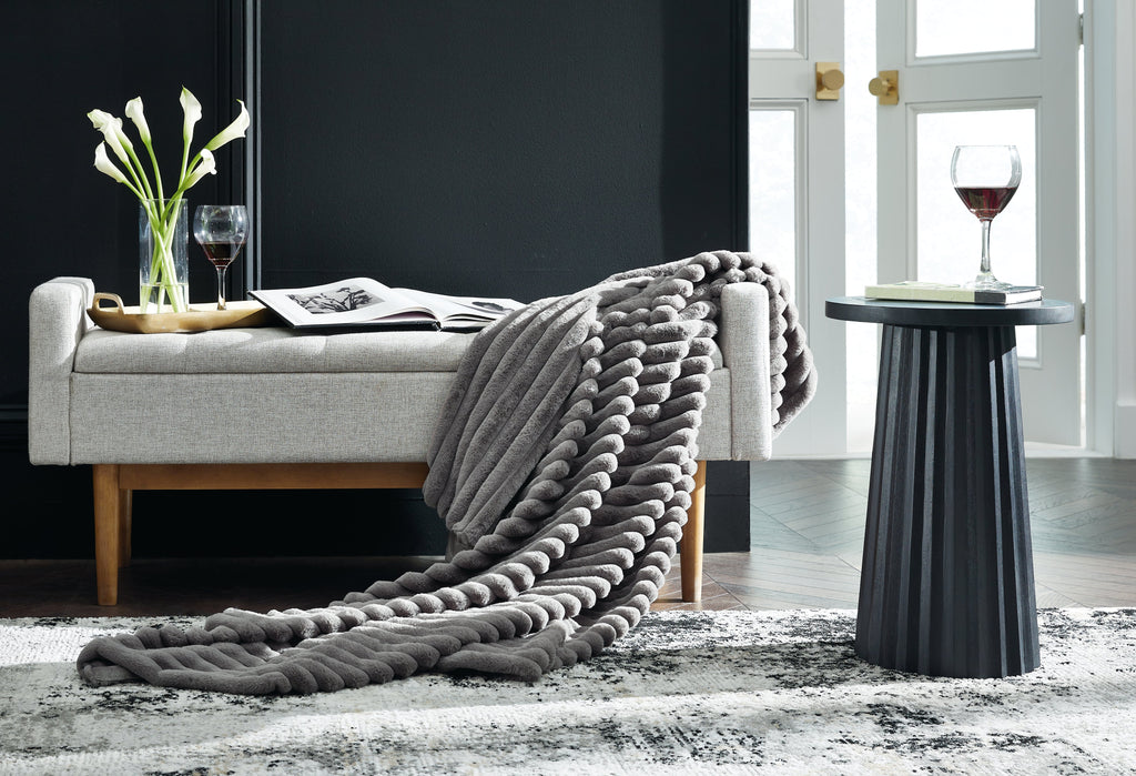 Alsonwell Gray Striped Throw