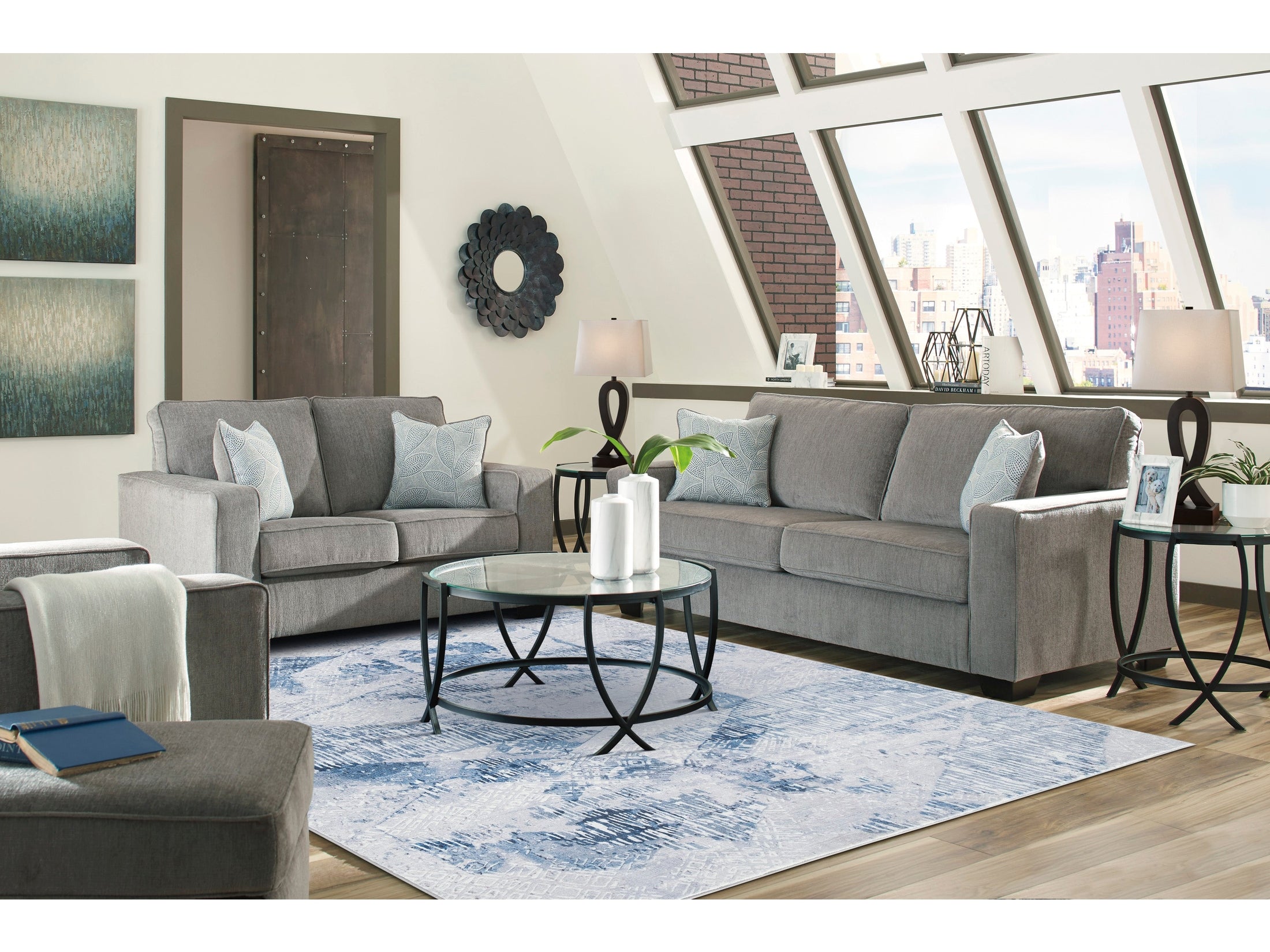 Altari Alloy Sofa, Loveseat, Chair and Ottoman