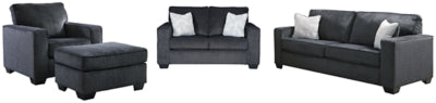 Altari Sofa, Loveseat, Chair and Ottoman, Gray