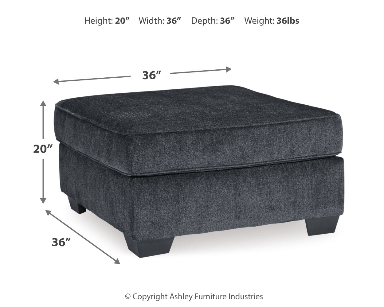 Altari Slate 2-Piece Left Sectional and Ottoman