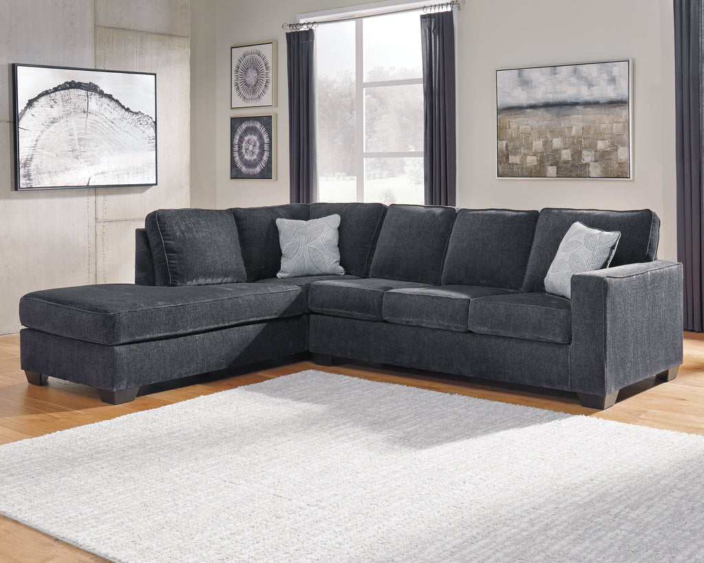 Altari Slate 2-Piece Left Sectional and Ottoman