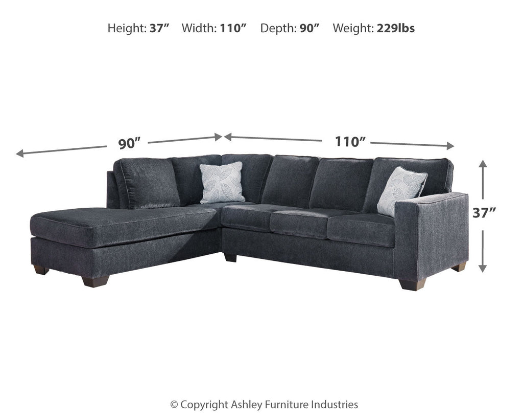 Altari Slate 2-Piece Sectional with Chaise and Ottoman