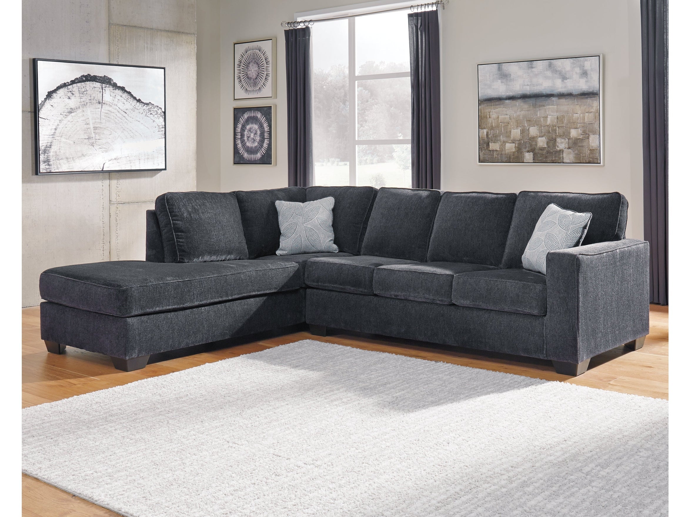 Altari Slate 2-Piece Sectional with Chaise and Ottoman