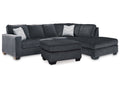 Altari Slate 2-Piece Sleeper Sectional and Ottoman