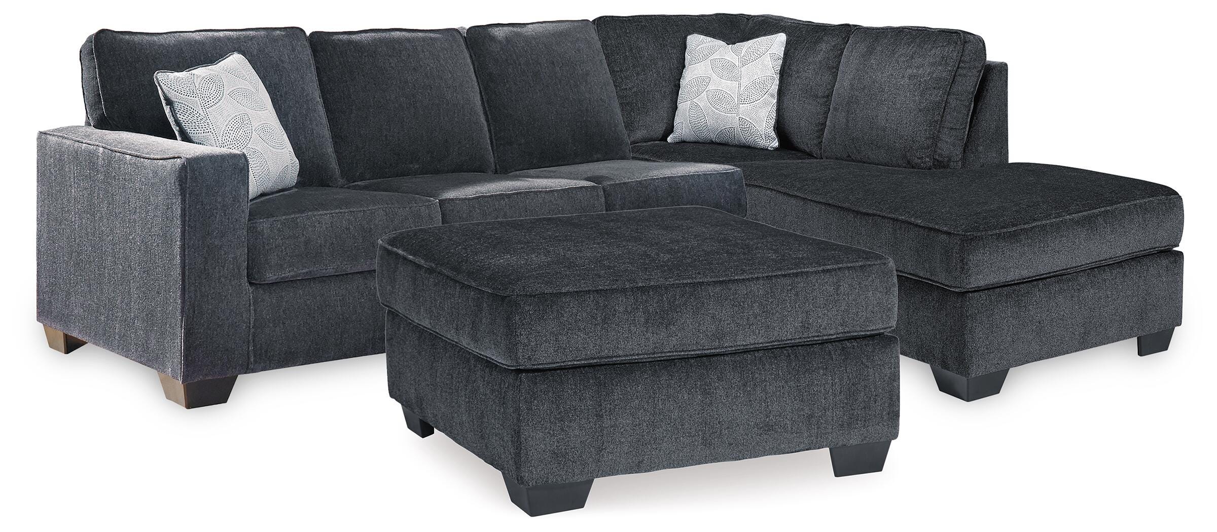 Altari Slate 2-Piece Sleeper Sectional and Ottoman