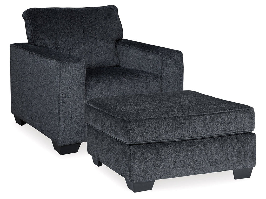 Altari Slate Chair and Ottoman