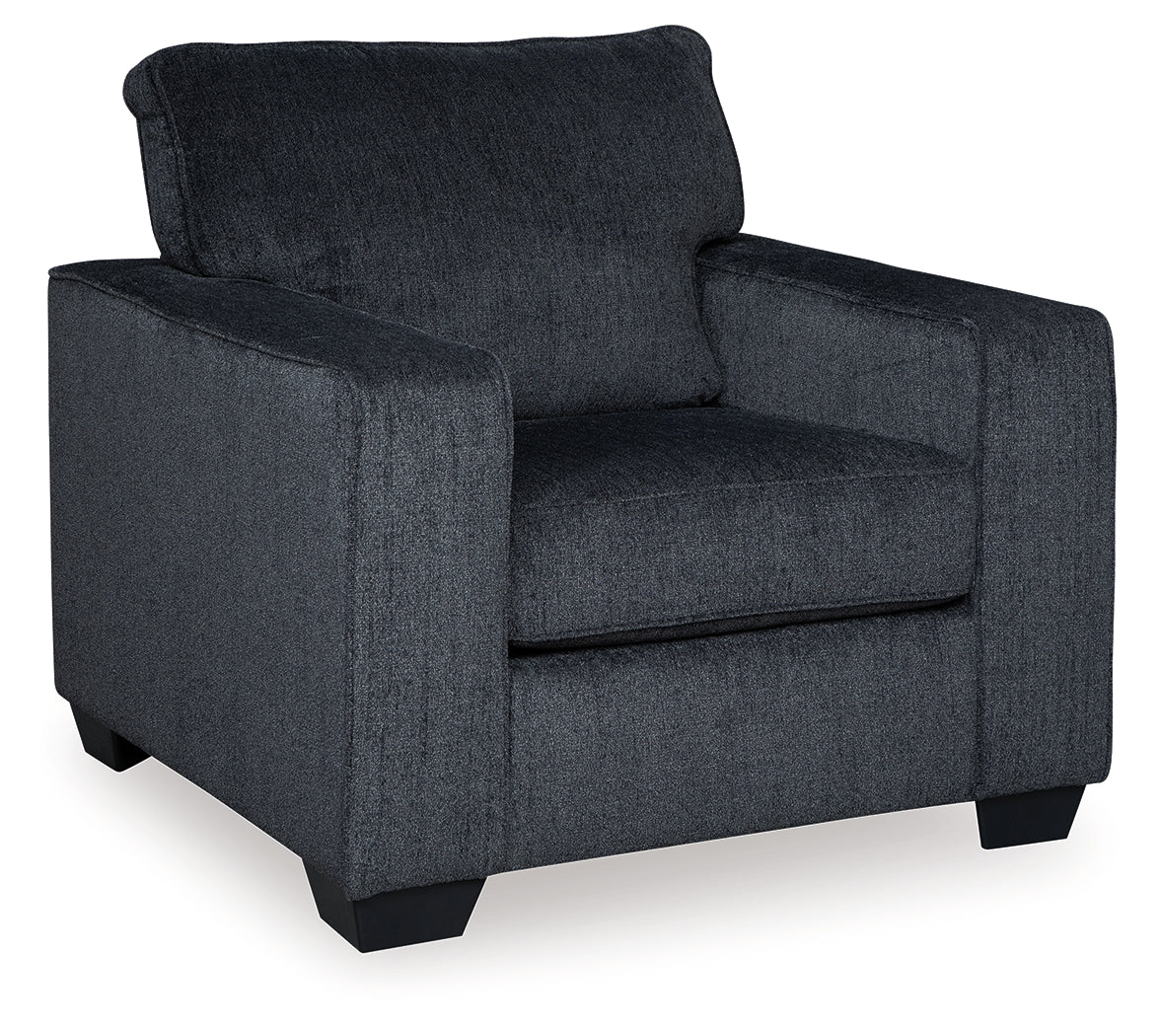 Altari Slate Chair and Ottoman