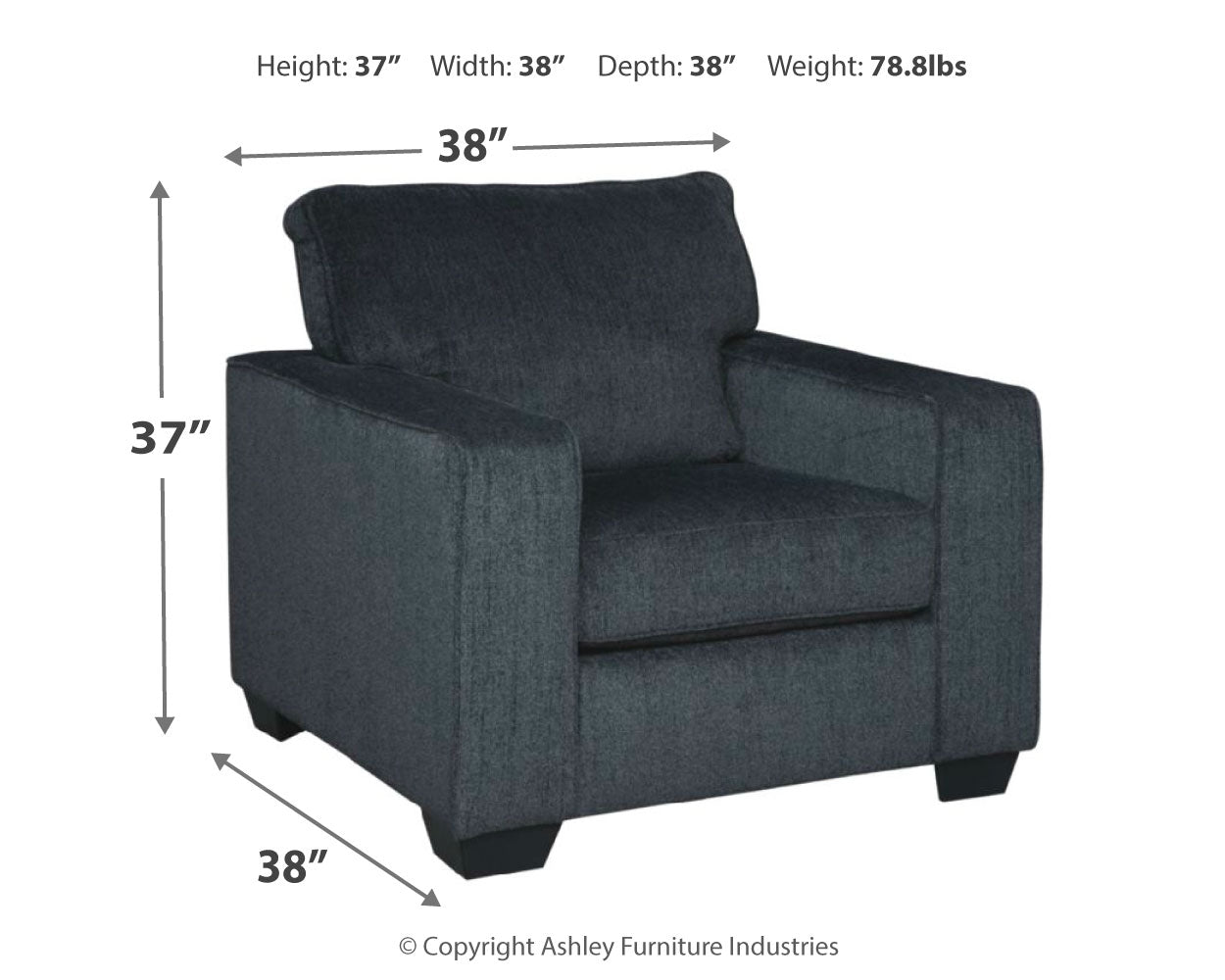 Altari Slate Chair and Ottoman
