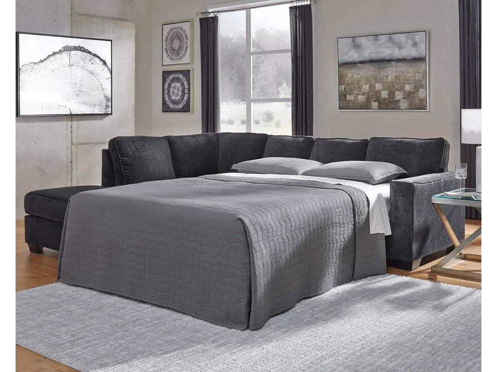 Altari Slate Full Sleeper Sectional Sofa w/ LAF Chaise