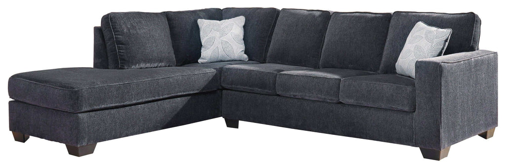 Altari Slate Full Sleeper Sectional Sofa w/ LAF Chaise
