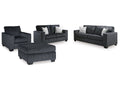 Altari Queen Sofa Sleeper, Loveseat, Chair and Ottoman, Slate