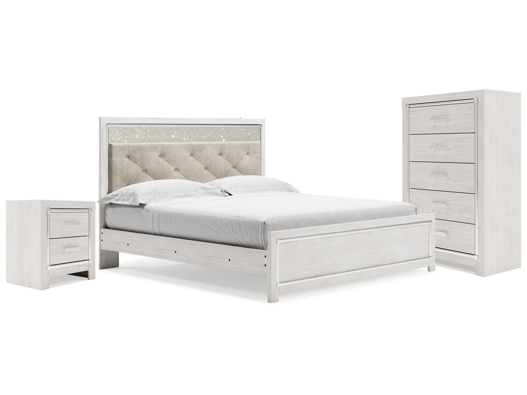 Altyra King Panel Bed, Chest and 2 Nightstands