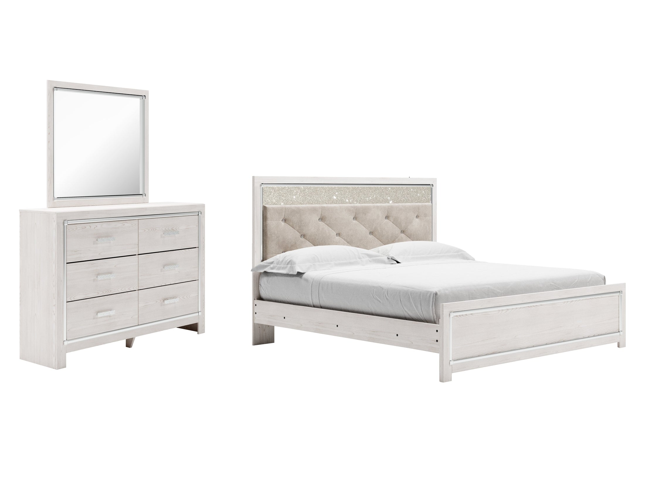 Altyra King Panel Bedroom Set with Dresser and Mirror
