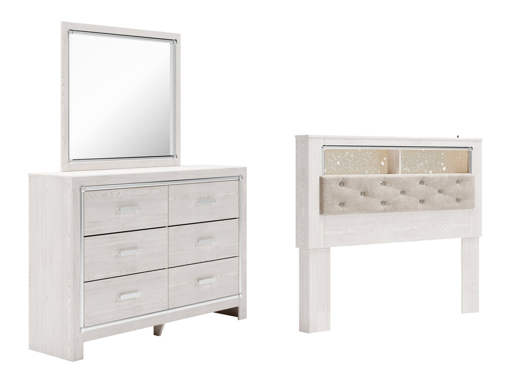 Altyra Queen Bookcase Headboard, Dresser and Mirror