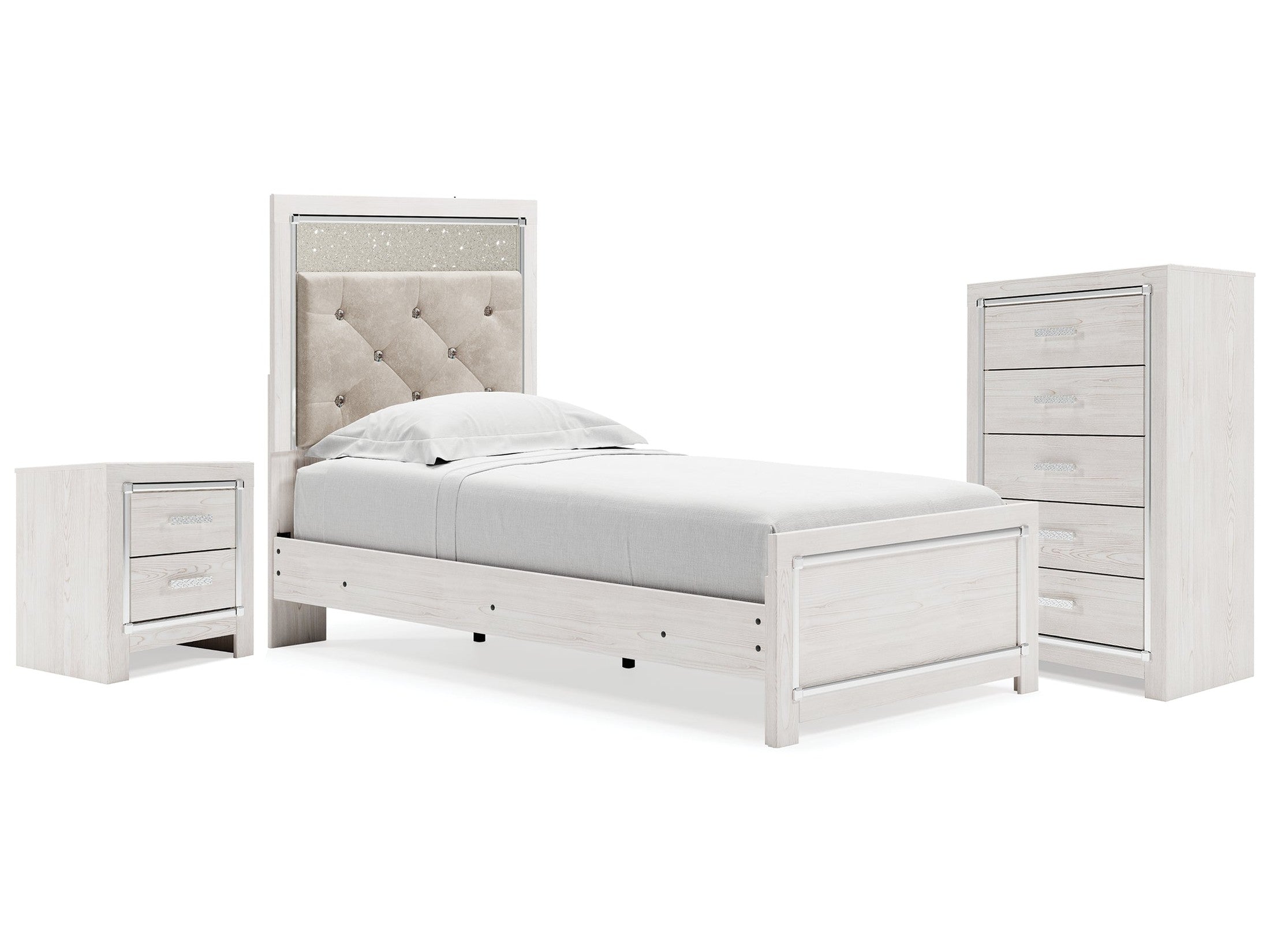 Altyra Twin Panel Bed, Chest and Nightstand