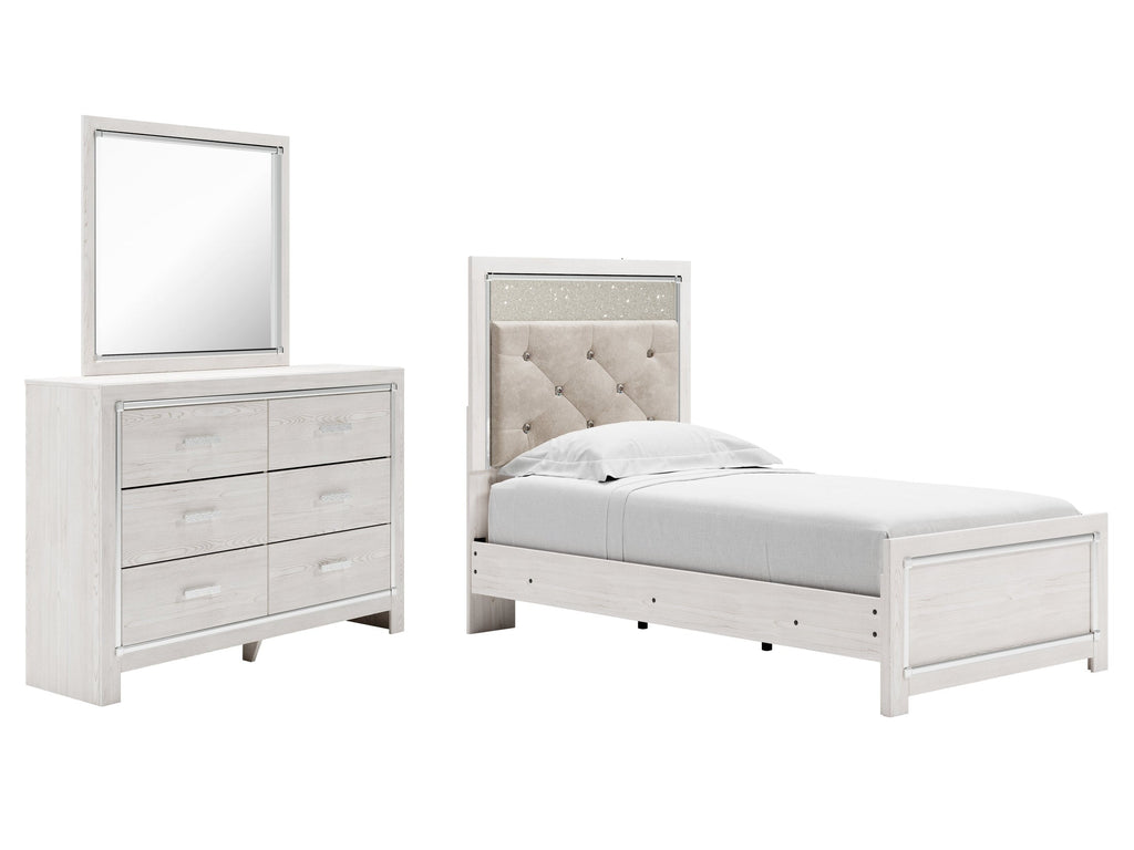 Altyra Twin Panel Bedroom Set with Dresser and Mirror