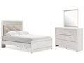 Altyra White Full Panel Bedroom Set with Dresser and Mirror