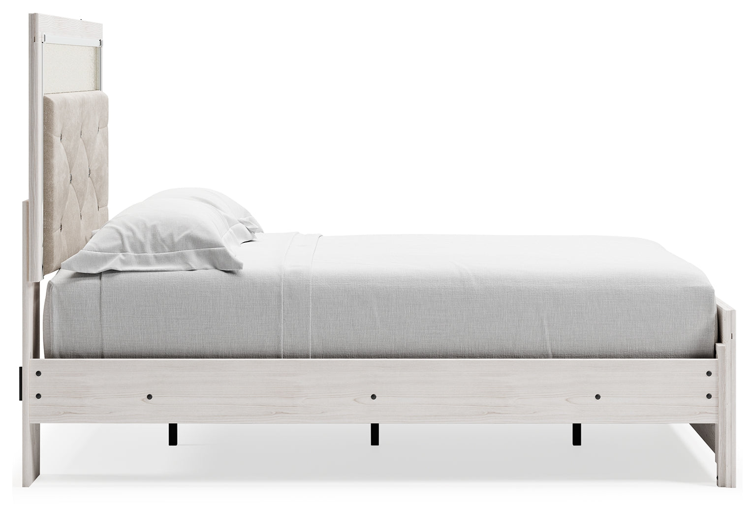 Altyra Full Upholstered Panel Bed, Dresser, Mirror, Chest and Nightstand, White