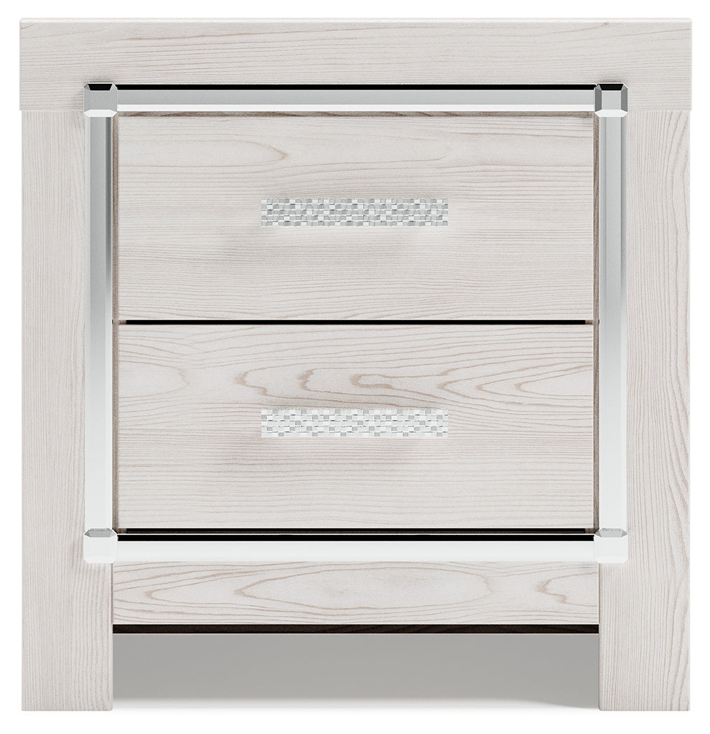 Altyra Full Upholstered Panel Bed, Dresser, Mirror, Chest and Nightstand, White