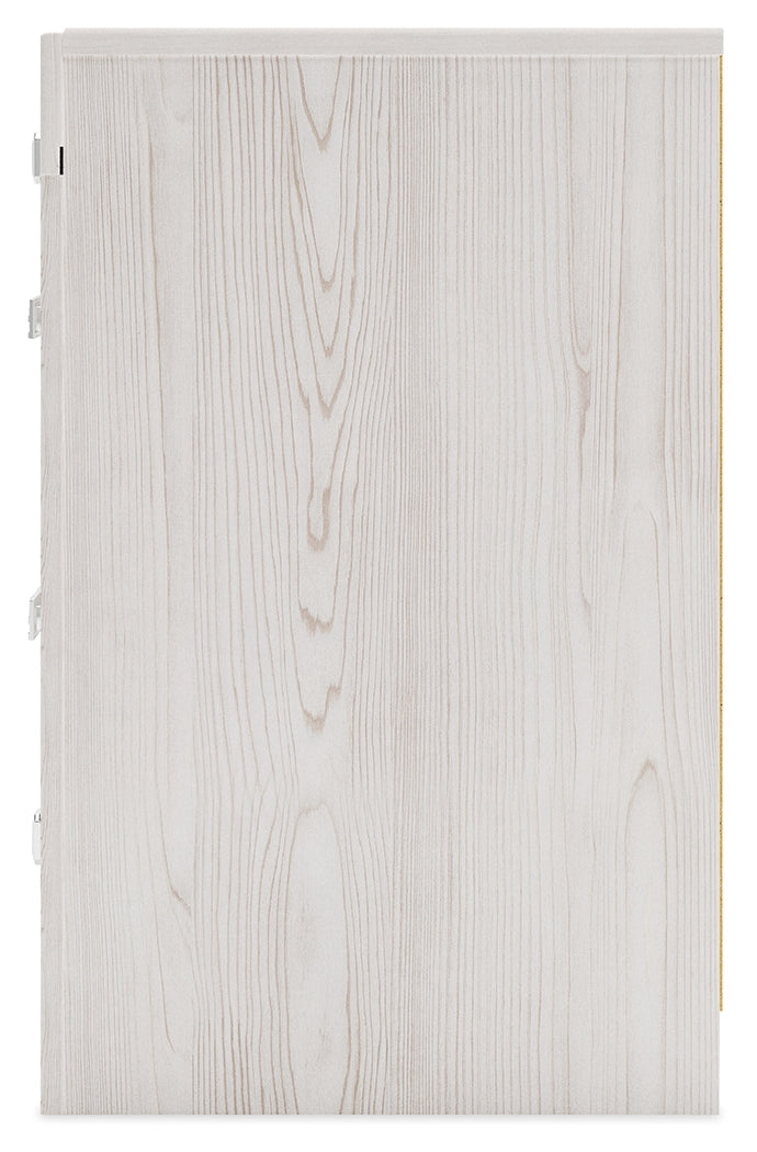 Altyra Full Upholstered Panel Bed, Dresser, Mirror, Chest and Nightstand, White
